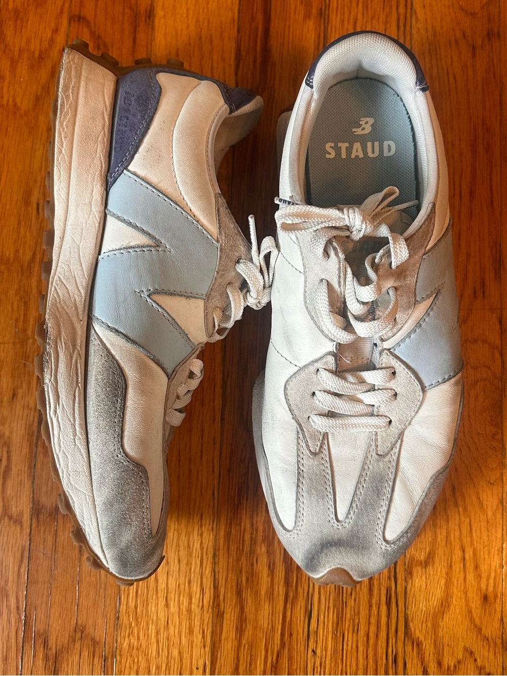 New balance x STAUD Light Blue & Gray Men's Retro Runner Sneakers